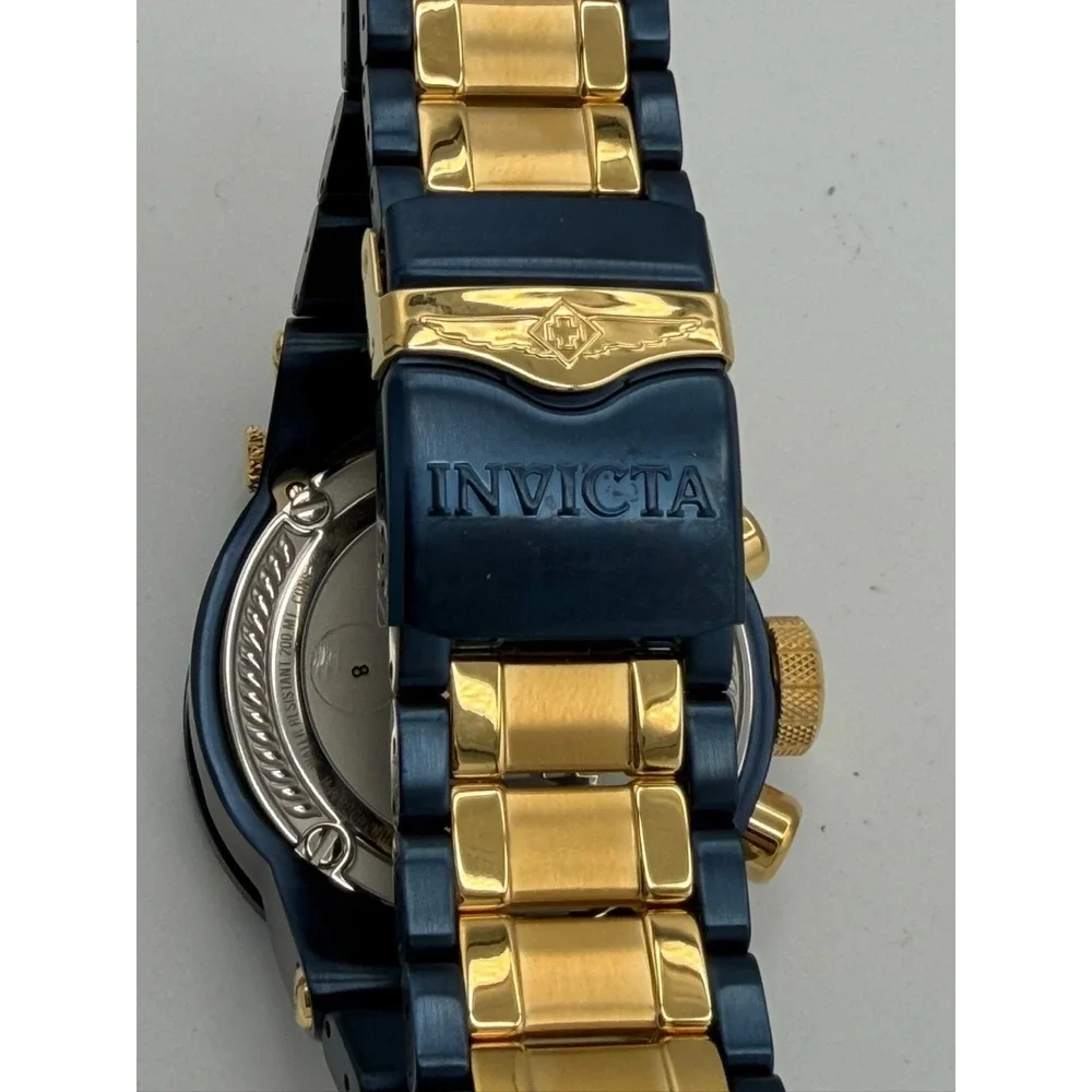 Invicta Reserve Magnum Tria 37544 Blue Gold Men's Watch 52mm Chronograph